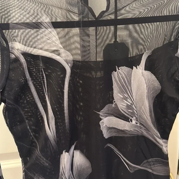 All Saints Black and Gray Floral Bodysuit - Picture 10 of 12